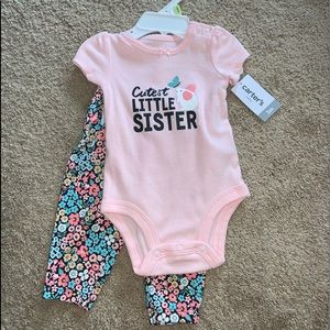 Carters baby girl onesie and pants set 3 month